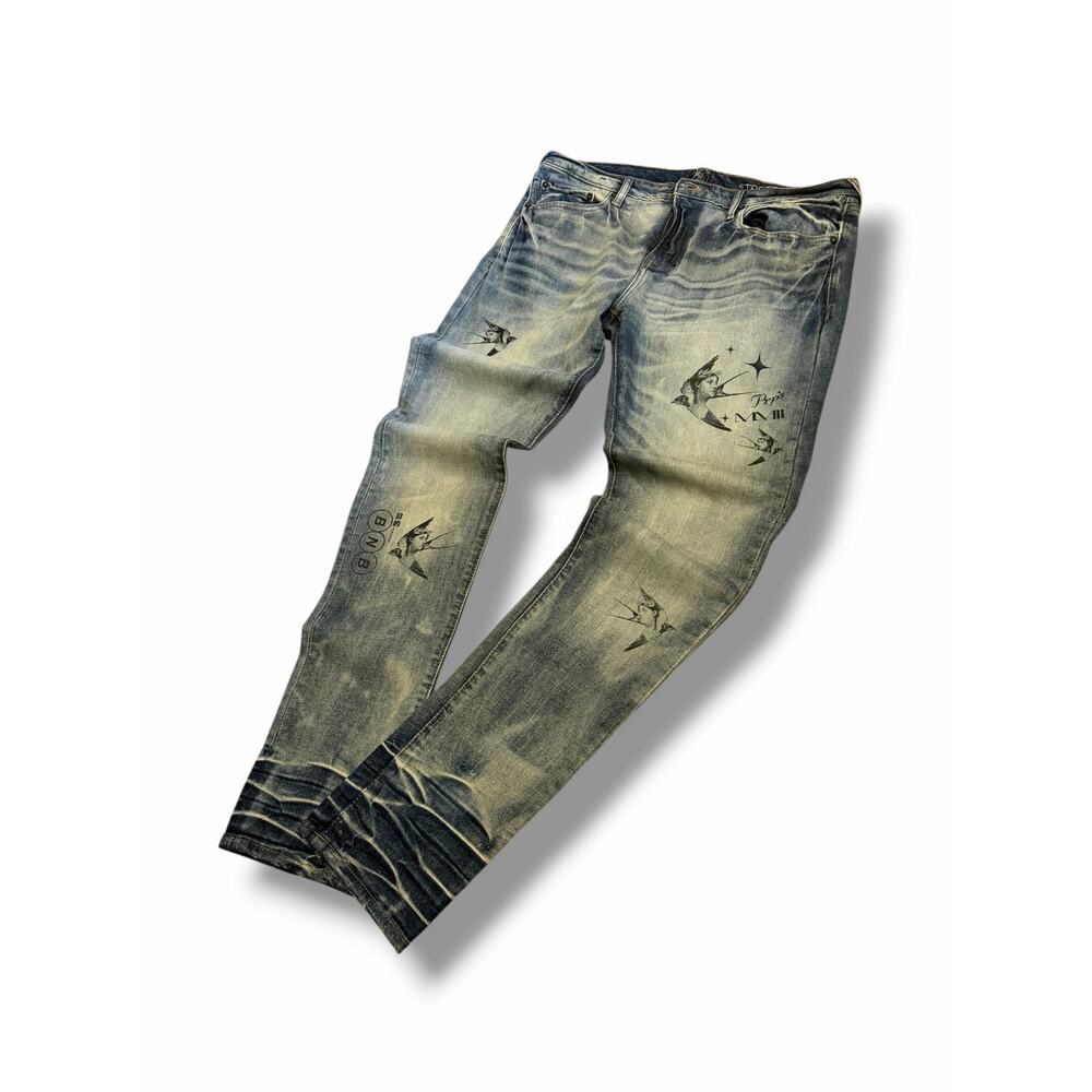 PRPS Skinny Jeans “Birds” | Size 36W
